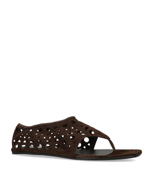 Alaïa Brown Suede Neo Vienne Sandals