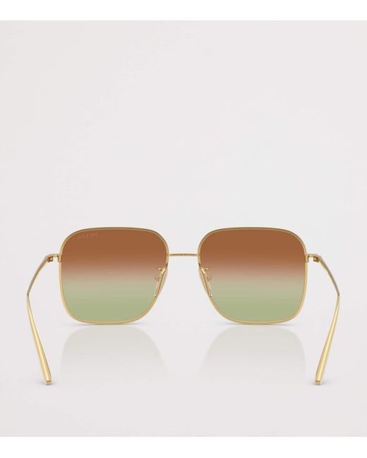 Prada Brown Metal Pr C54Sd Square Sunglasses