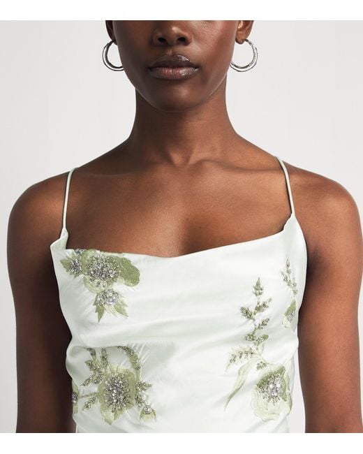 Alice + Olivia White Embellished Montana Maxi Dress
