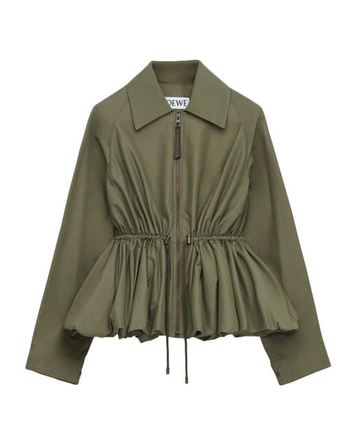 Loewe Green Cotton Gathered Jacket