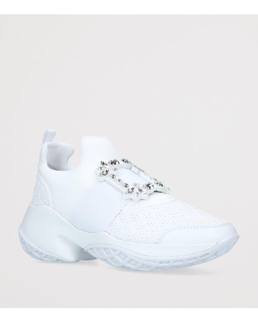 Roger Vivier Blue Viv' Run Strass Buckle Sneakers