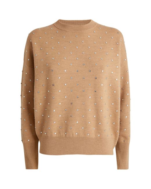 Rabanne Brown Crystal-embellished Sweater