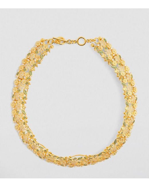 Zimmermann Natural Gold-plated Brass And Crystal Bloom Necklace