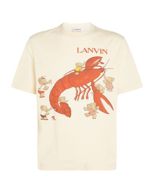 Lanvin Red Babar Lobster Graphic T-shirt for men
