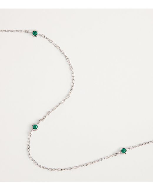 Astrid & Miyu White And Emerald Charm Necklace