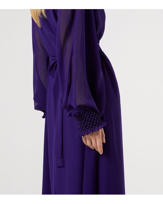 Marina Rinaldi Purple Gauze Maxi Dress And Cardigan