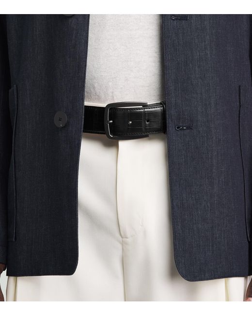 Elliot Rhodes Black Alligator Leather Belt for men