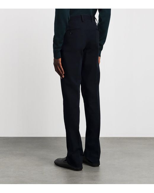 Lardini Blue Stretch-Cotton Tailored Trousers for men