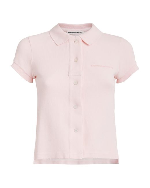 Alexander Wang Pink Deconstructed Polo Cardigan