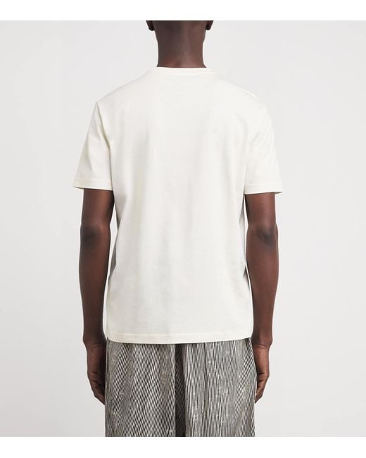 Emporio Armani White Cotton Flocked Logo T-Shirt for men