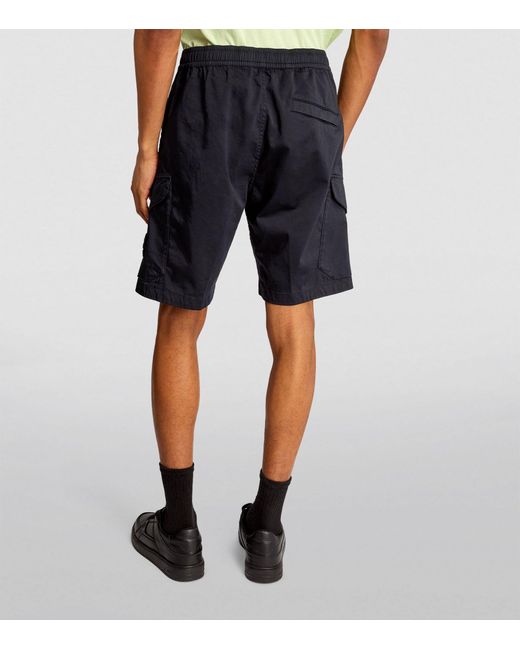 Stone Island Blue Cotton-blend Cargo Shorts for men