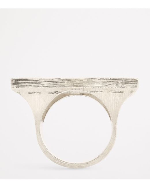 Bleue Burnham White Sterling And Sapphire Spring Blossom Ring for men