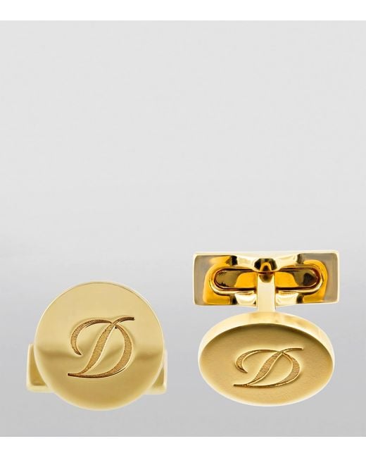 S T Dupont Metallic Iconic Monogram Cufflinks for men