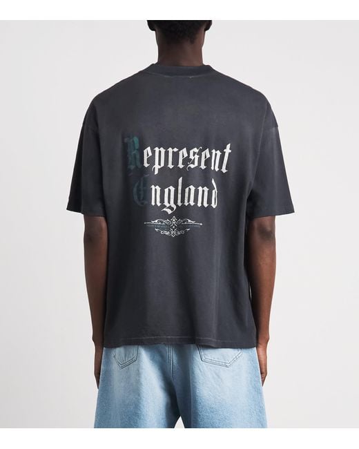 Represent Black Cotton Private Members T-Shirt for men