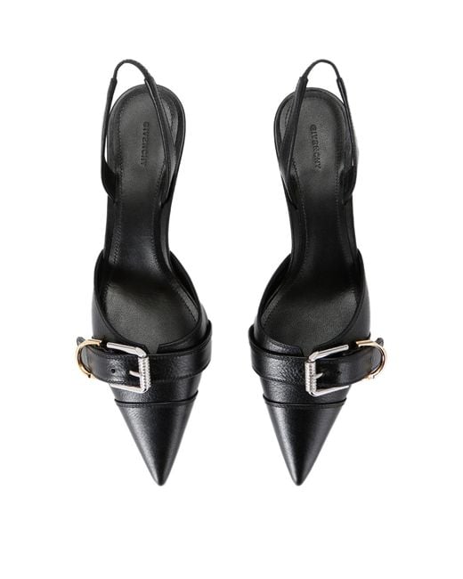 Givenchy Black Voyou Slingback Heels 45