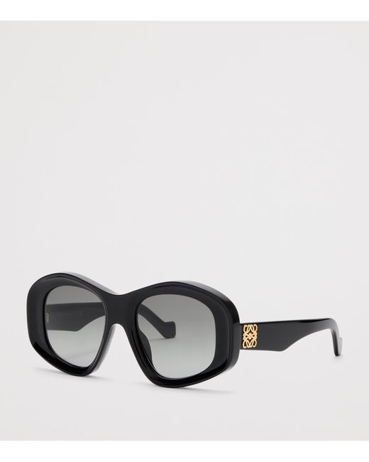 Loewe Black Acetate Pentagon Bevelled Sunglasses