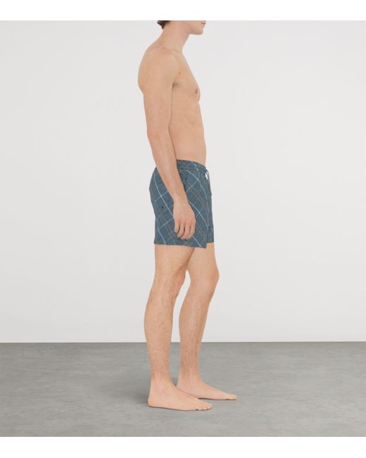 Burberry Blue Check Swim Shorts for men