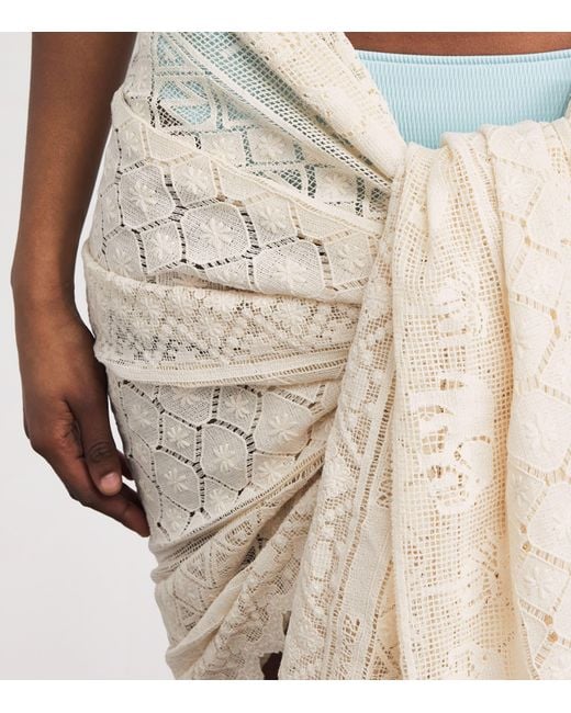 Zimmermann Natural Lace Monogram Pareo