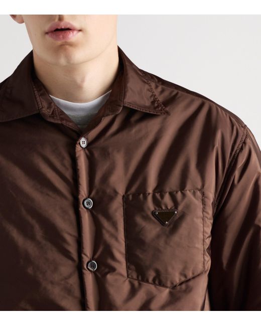 Prada Brown Re-Nylon Shirt for men