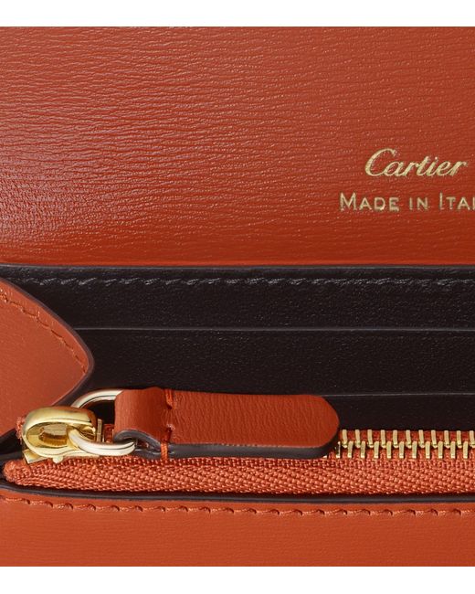 Cartier Orange Leather Panthère De Wallet