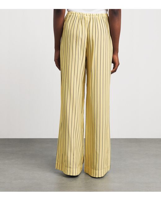 Staud Metallic Silk Stripe Stroll Trousers