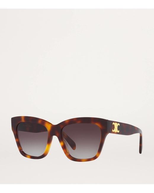 Céline Brown Tortoiseshell Triomphe Square Sunglasses