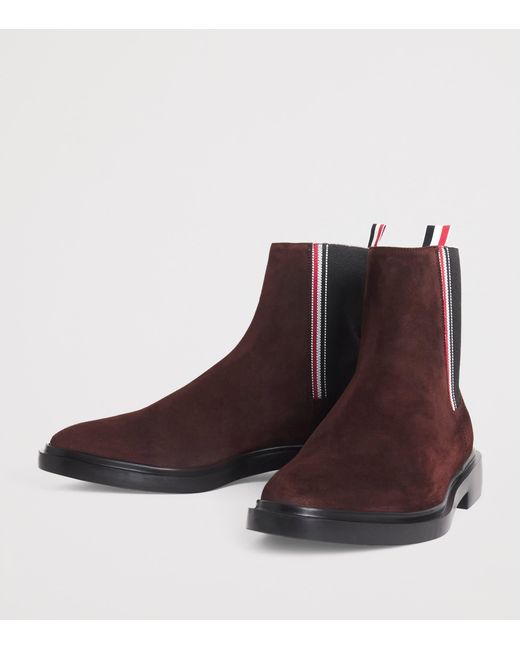 Thom Browne Brown Suede Chelsea Boots for men