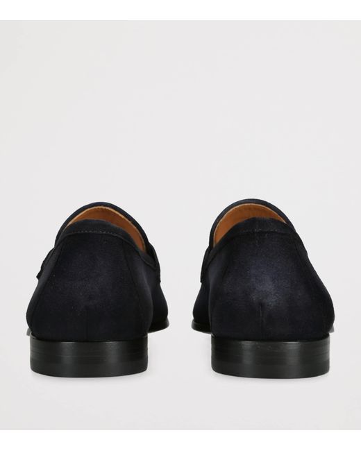 Magnanni Shoes Black Suede Diezma Loafers for men