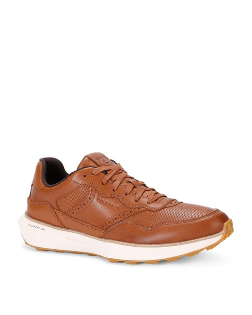 Cole Haan Brown Grandpro Ashland Brand-embossed Leather Low-top Trainers for men