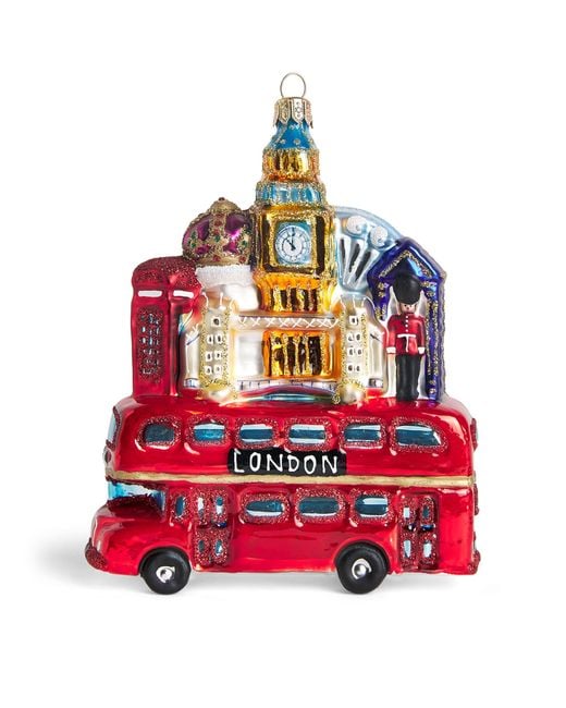 Harrods Red Glass London Bus Tree Decoration