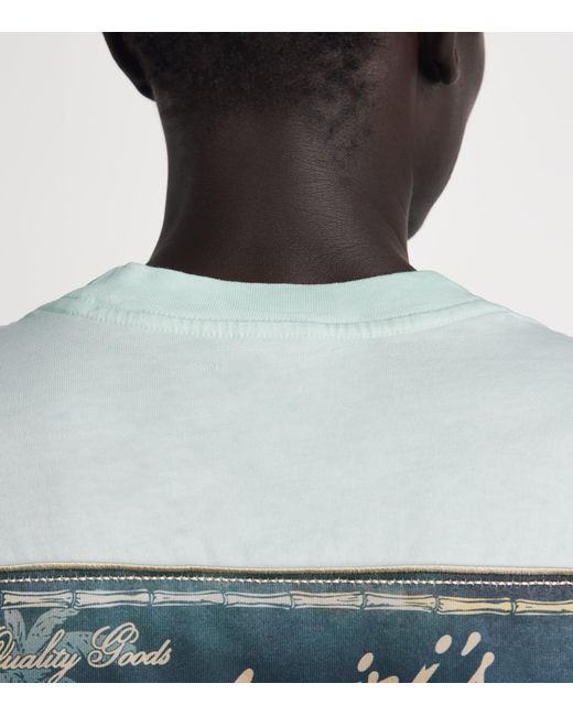Amiri Blue Cotton Quality Goods Patch T-Shirt for men