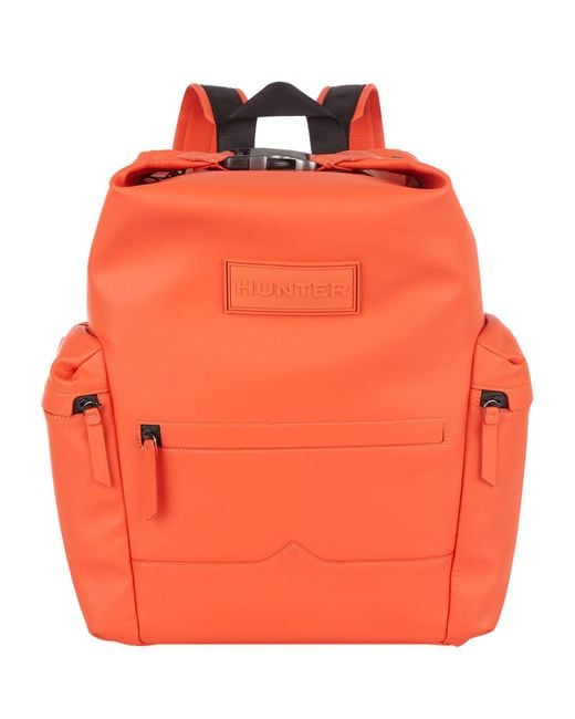 Hunter Orange Rubberised Leather Backpack
