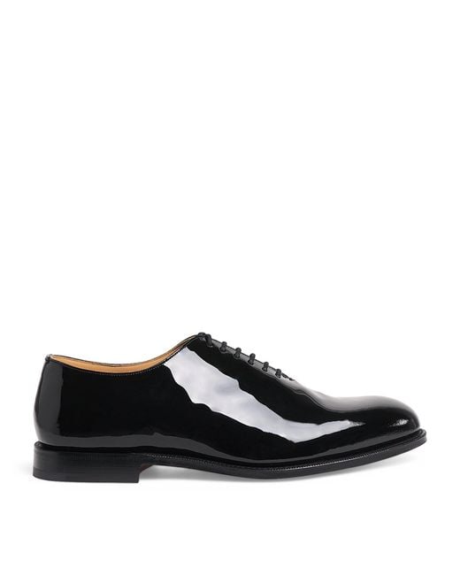 Church's Black Patent Leather Whole Cut Oxford Shoes for men