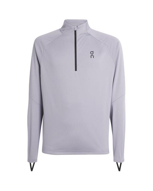 On Shoes Blue Climate Quarter-Zip Top for men