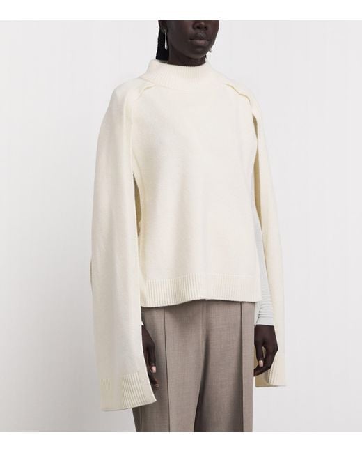 Source Unknown White Wool Cape Noa Sweater