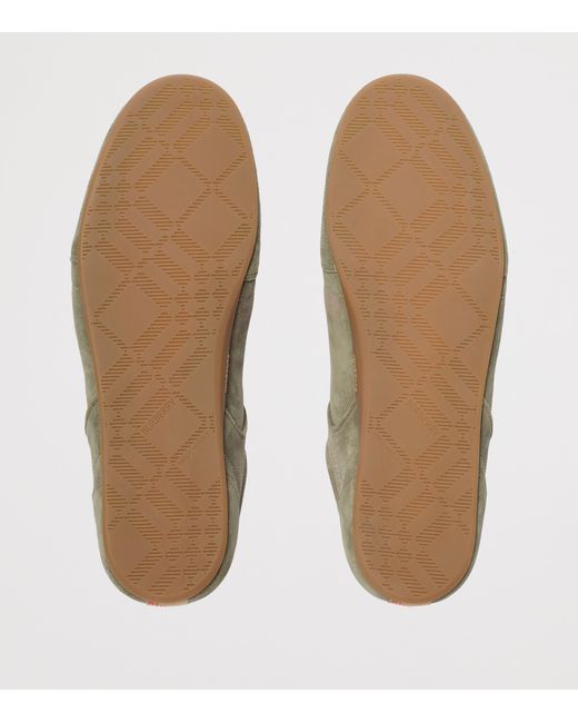 Burberry Green Suede Knight Runner Sneakers for men