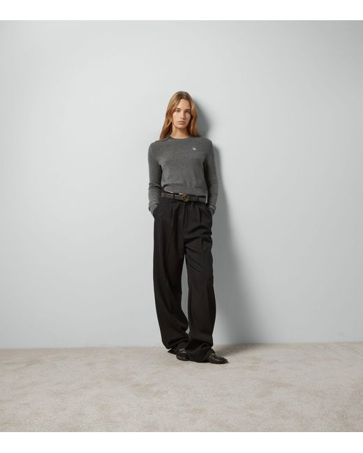 Gucci Gray Wool-cashmere Interlocking G Sweater