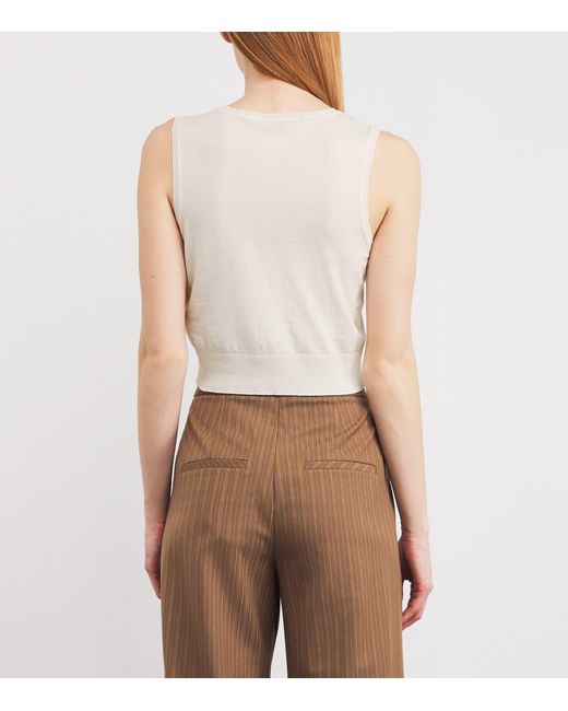 Sandro White Cotton-Blend Tank Top