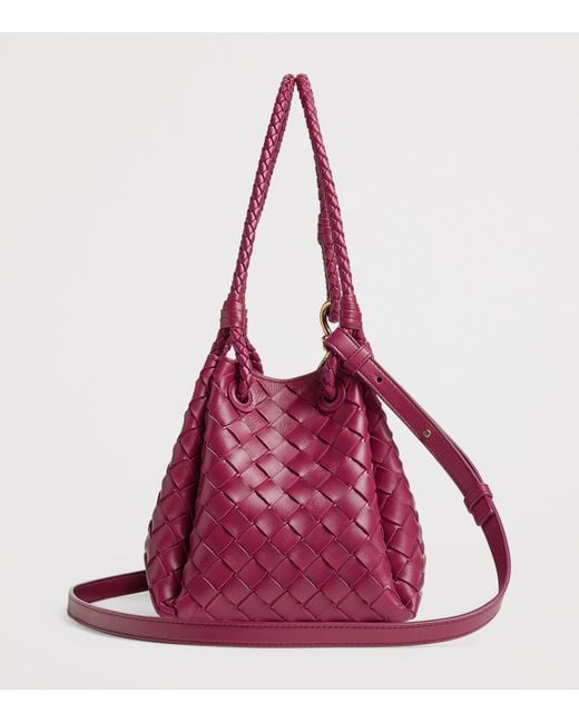 Bottega Veneta Purple Leather Parachute Shoulder Bag