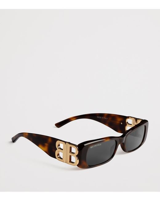 Balenciaga Brown Dynasty Rectangle Sunglasses