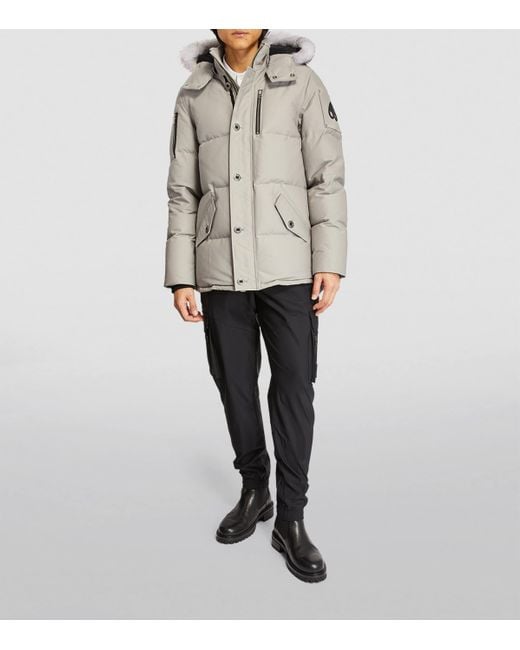 Moose Knuckles Gray Shearling-Trim 3Q Jacket for men