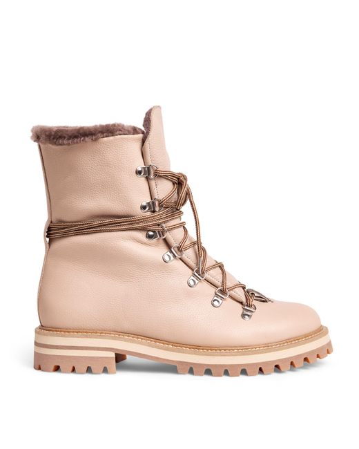 Eleventy Brown Leather Lace-Up Boots