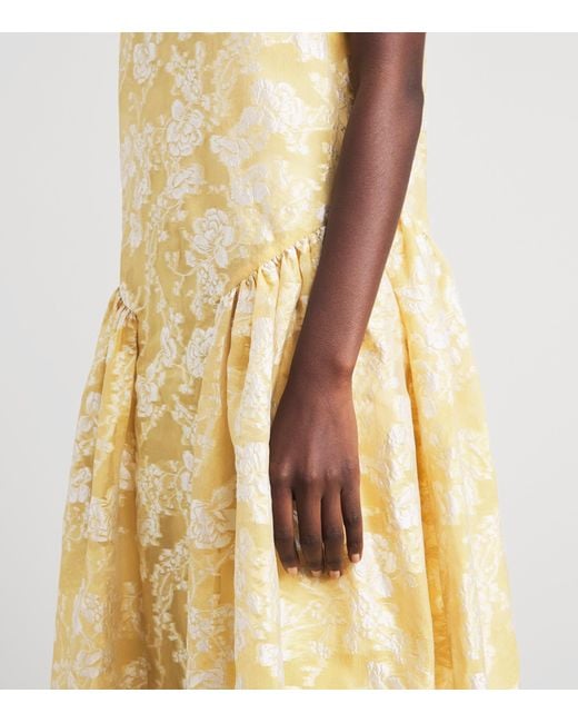 Cinq À Sept Metallic Organza Jacquard Florence Midi Dress