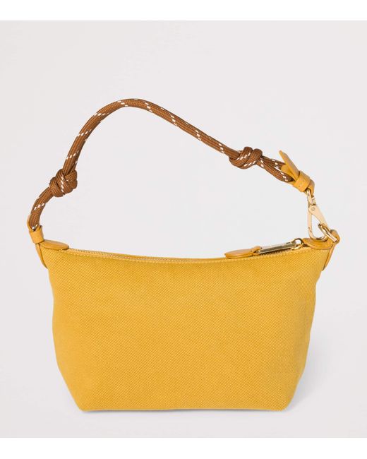 Miu Miu Yellow Cotton Gabardine Logo Pouch
