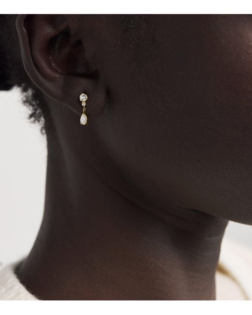 Sophie Bille Brahe Metallic And Diamond Single Drop Earring