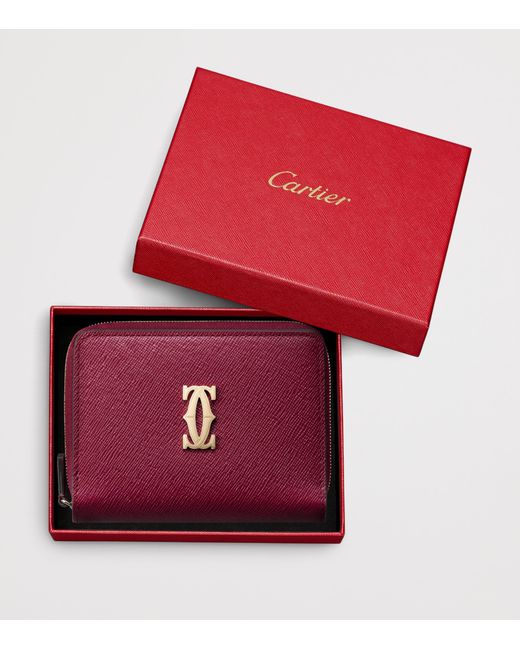Cartier Red Leather C De Wallet