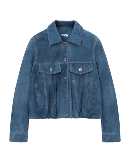 Loewe Blue Suede Relaxed Jacket