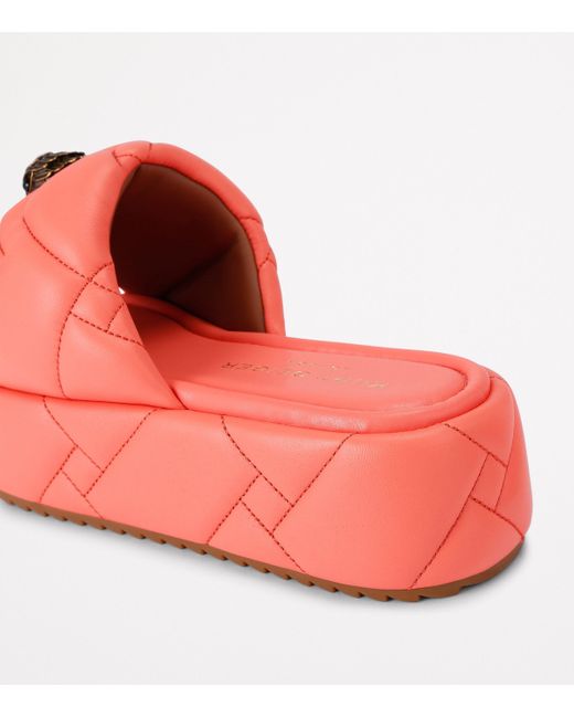 Kurt Geiger Pink Kensington Puff Flatform Slides
