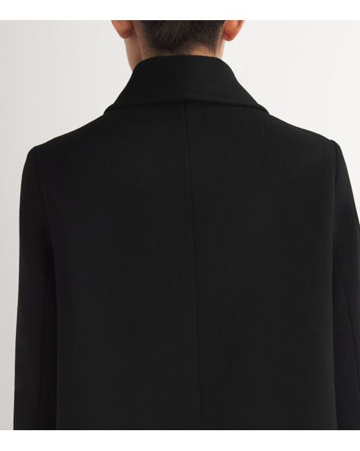 Maje Black Wool-Blend Pea Coat