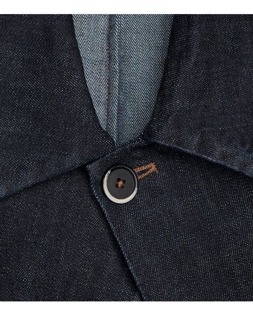 Barena Blue Relaxed Denim Jacket for men